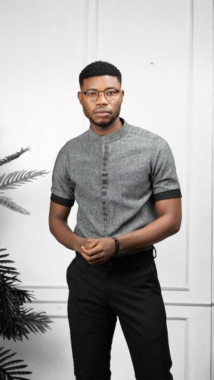 NAWA Men’s African Embroidered cashmere Blend Shirt | African Wear