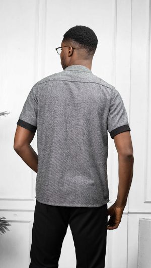 NAWA Men’s African Embroidered cashmere Blend Shirt | African Wear