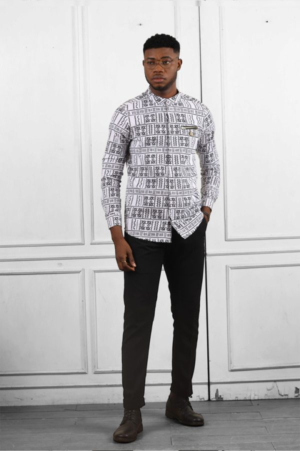 IDAN-YIRI Men’s African print Long Sleeves Shirt | African Wear