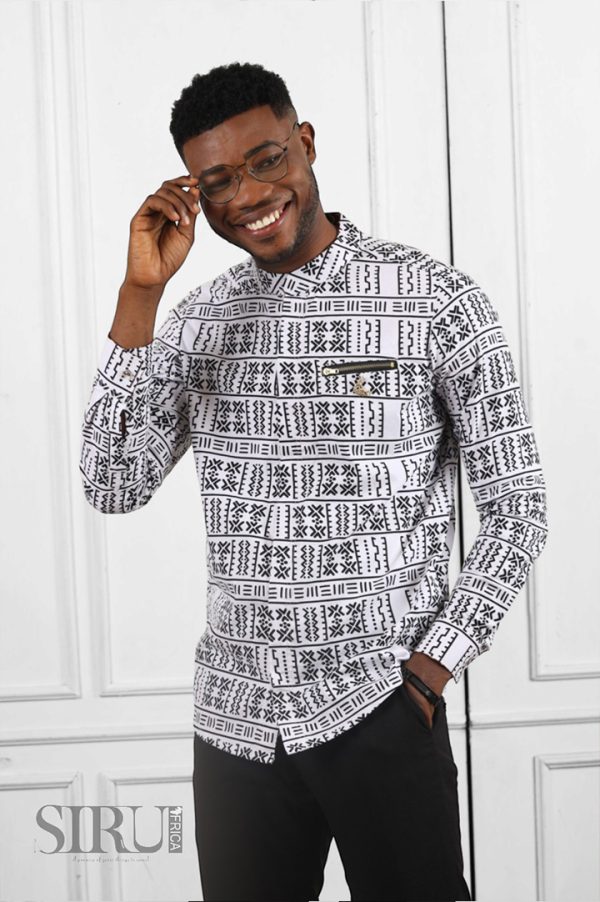 IDAN-YIRI Men’s African print Long Sleeves Shirt | African Wear