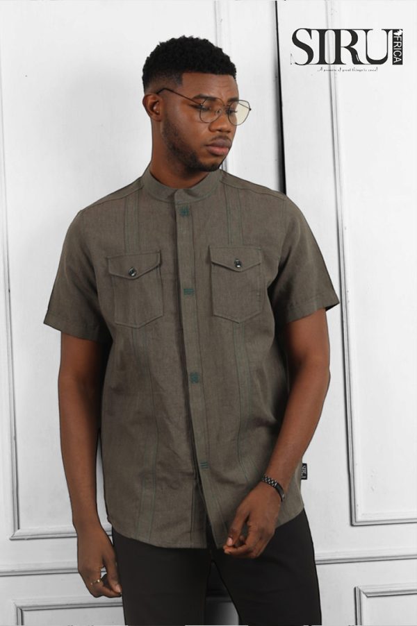 NAWA Linen Blend Short Sleeved Shirt | African Men's Wear