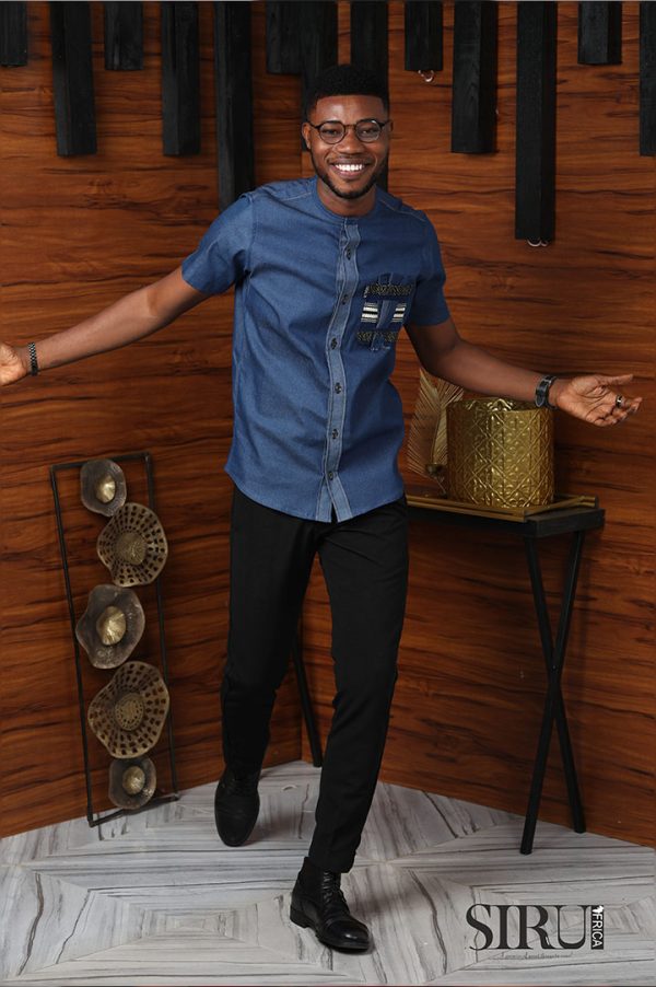 Denim Short Sleeves Shirt | African Wear