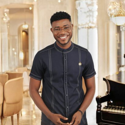 Sankara Navy blue Short Sleeved Shirt | African Men's Wear