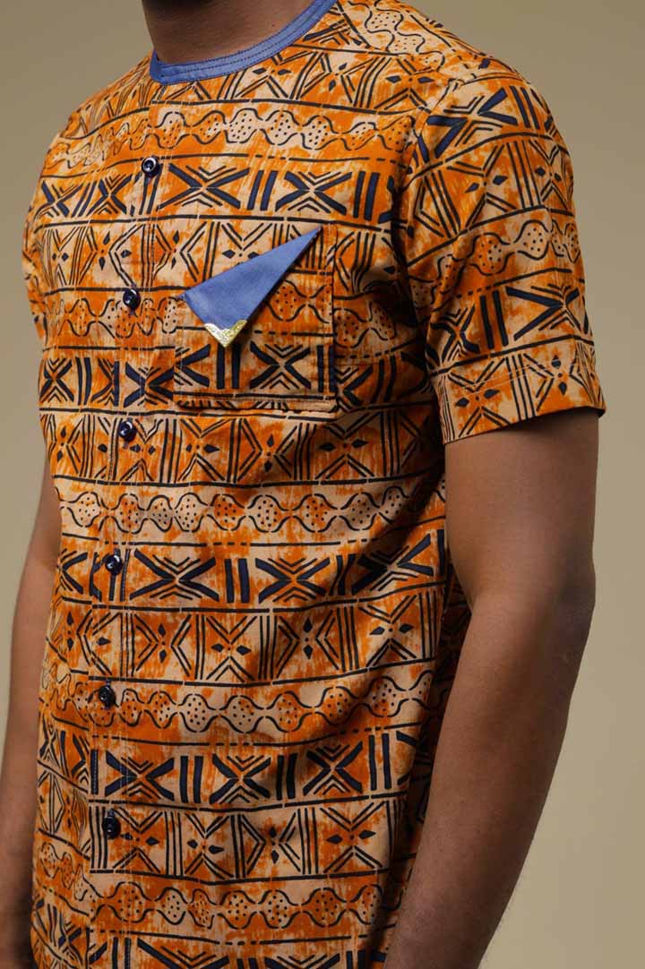 Print Short Sleeved Shirt | African Men's Wear