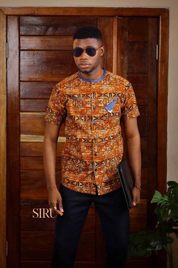 Print Short Sleeved Shirt | African Men's Wear