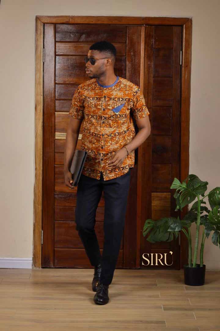 Print Short Sleeved Shirt | African Men's Wear