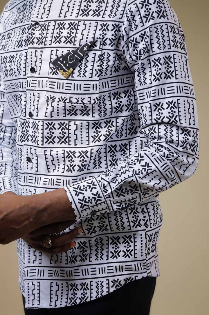 African Print Long Sleeved Shirt | African Men's Wear
