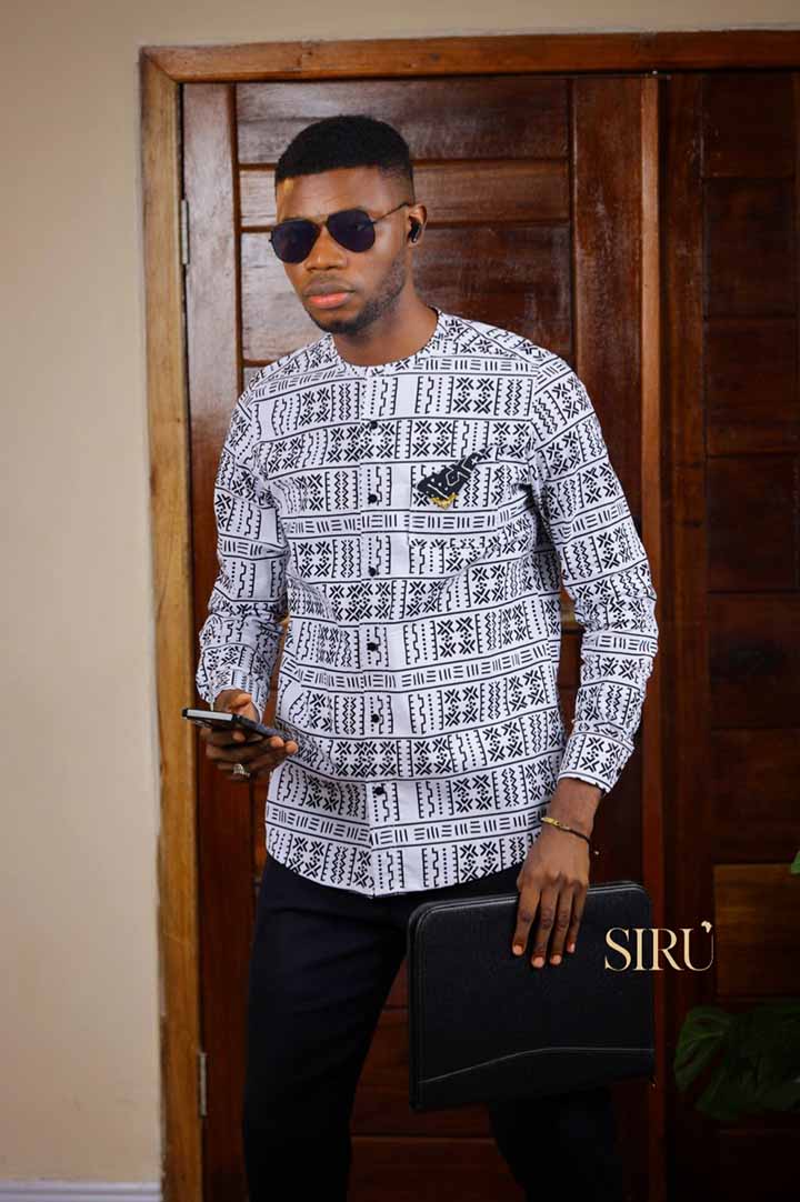 African Print Long Sleeved Shirt | African Men's Wear